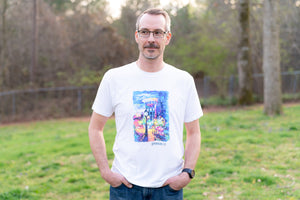"Main Street at Night" T-Shirt (White)
